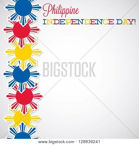 Line Philippine Independence Day Card In Vector Format.