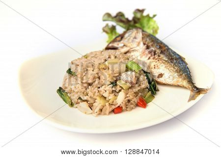 Fried Rice With Fried Mackerel.