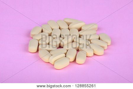 image of many hiv therapy efavirenz on pink background