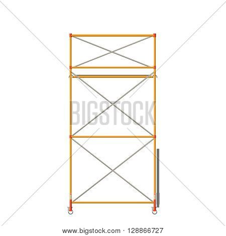 Vector Color Realistic Illustration Of Scaffolding Isolated On White. Front View