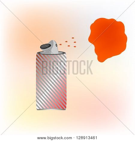 red spray paint. stain on the wall red