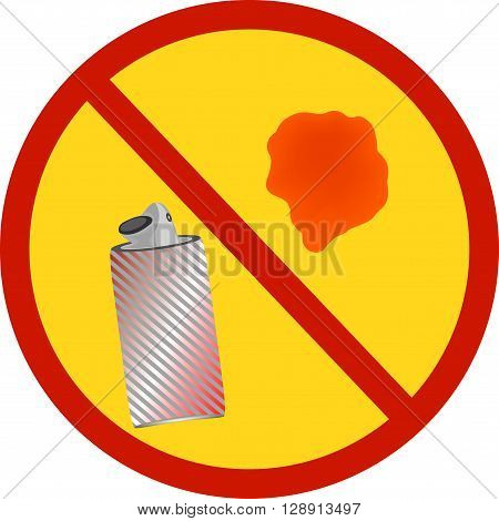 red spray paint. prohibition sign . paints paint ban