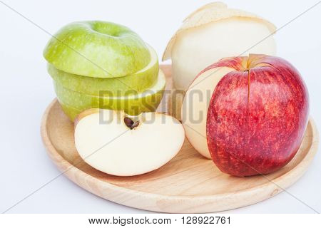 Three different kind of apples on white background, stock photo