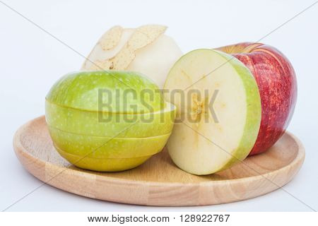 Three different kind of apples on white background, stock photo