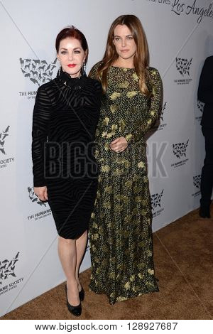 LOS ANGELES - MAY 7:  Priscilla Presley, Riley Keough at the Humane Society Of The United States LA Gala at the Paramount Studios on May 7, 2016 in Los Angeles, CA