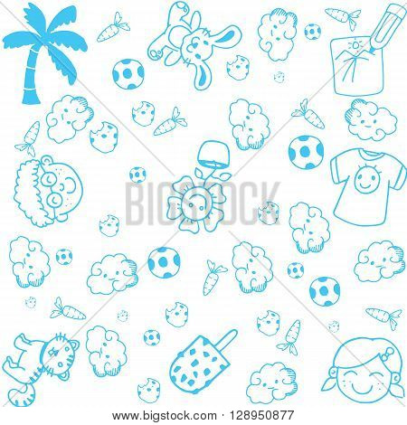 kids happy doodle art with white backgrounds