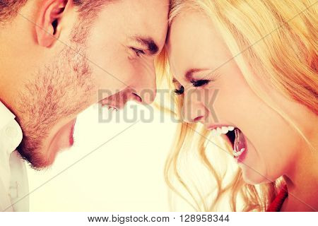 Young couple having an argue