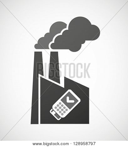 Isolated Industrial Factory Icon With  A Dataphone Icon