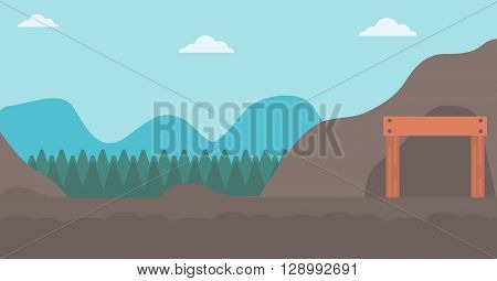Background of entrance to the mining tunnel.