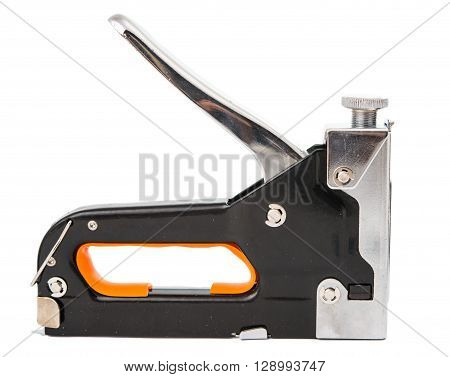 Large tacker or stapler for bigger amounts of paper isolated on white background