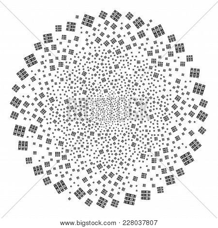 Books Curl Circle. Object Cycle Designed From Random Books Symbols. Vector Illustration Style Is Fla