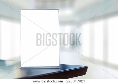 Stand  Mock Up Menu Frame  Tent Card  Blurred Background  Design Key Visual Layout Online Advertisin