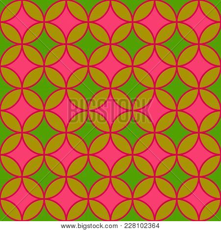 Japanese Traditional Retro Wagara Seamless Pattern Background Geometry Round Curve Cross