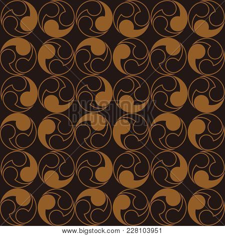Japanese Traditional Retro Wagara Seamless Pattern Background Spiral Round Vortex Geometry