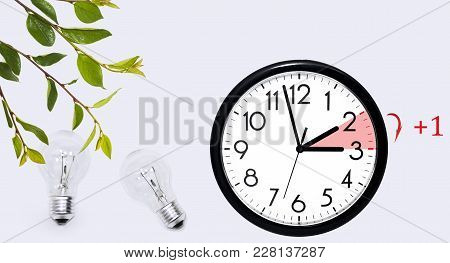 Daylight Saving Time. Change Clock To Summer Time.