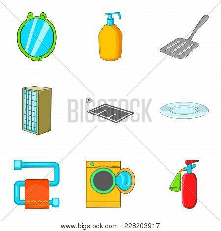 Countryhouse Icons Set. Cartoon Set Of 9 Countryhouse Vector Icons For Web Isolated On White Backgro