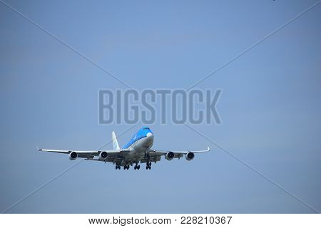 Amsterdam, The Netherlands - July 21st 2016: Ph-bfd Klm Royal Dutch Airlines Boeing 747-406,  Approa