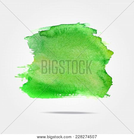 Green Vector Isolated Watercolor Paint Splash, Background With Watercolor Splash In Vector. Abstract