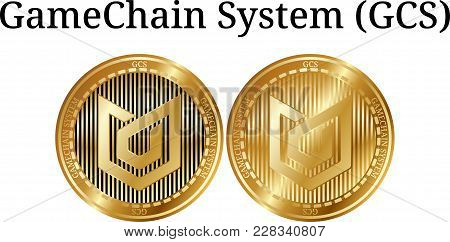 Set Of Physical Golden Coin Gamechain System (gcs), Digital Cryptocurrency. Gamechain System (gcs) I