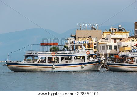 Elounda, Crete, June 07, 2017: Ships And Fishing Boats In The Harbor Of Elounda.