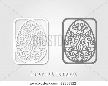 Easter Templates For Laser Cutting. Openwork Easter Card With Egg.