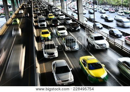 Controlled-access Highway In Bangkok During Rush Hour