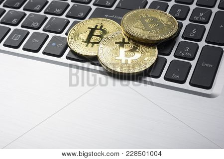 Bitcoin Gold Coin. Cryptocurrency Concept. Virtual Currency Background