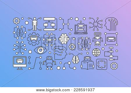 Machine Learning And Ai Modern Vector Creative Illustration Or Banner