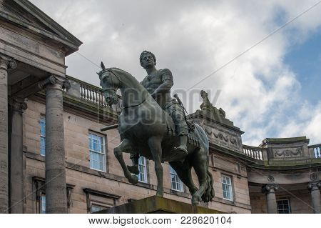 Equestrian Statue Of Charles Ii In The Centre Of Parliment Square Edinburgh, Scotland