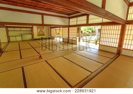 Kyoto, Japan - April 27, 2017: Tenryu-ji Temple Zen, The Most Important Temple In Arashiyama. Inside