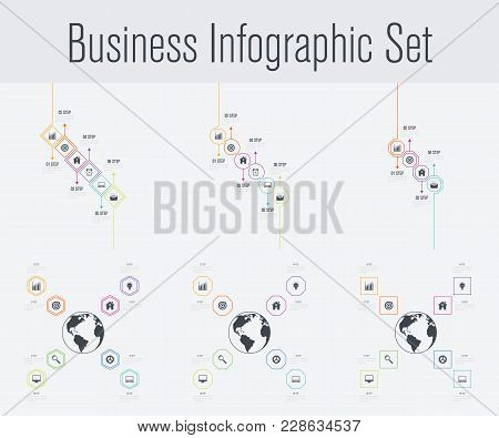 Set With Infographics. Data And Information Visualization. Template. Stock Vector. Dynamic Infograph