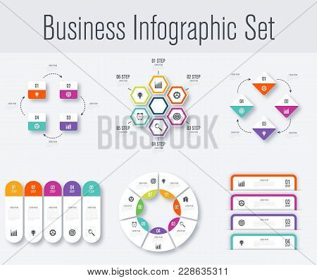 Set With Infographics. Data And Information Visualization. Template. Stock Vector. Dynamic Infograph