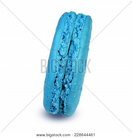 Colorful Cookies Macaron Blue On A White Background