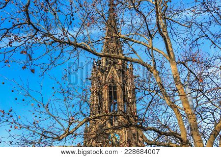 Architectural Detail Of The Church Of St Elizabeth In Basel, Switzerland