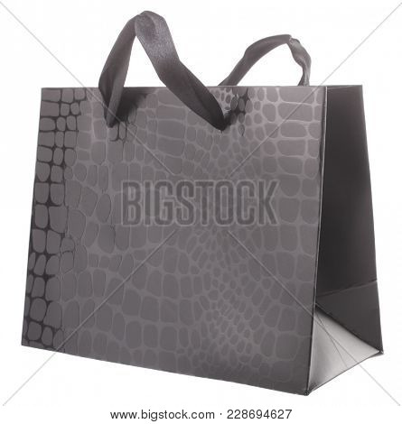 Black paper luxurious expensive shopping bag