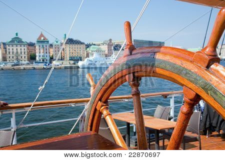 Gemi dümen ve Stokholm bir görünüm