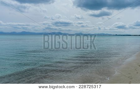Mediterranean sea on the island of Ibiza in Spain, holiday and summer scene