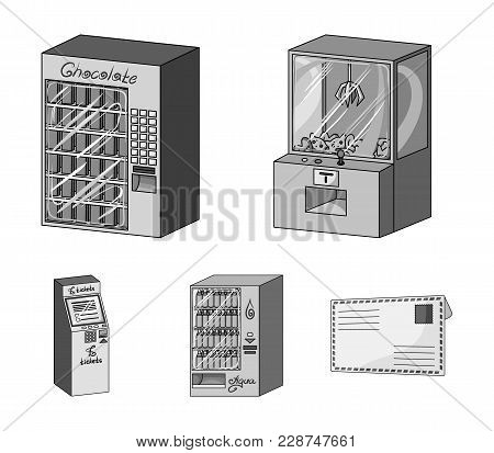 A Game Machine, A Ticket Sales Terminal, An Automaton For Selling Aqua And Chocolate. Terminals Set 