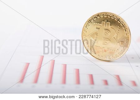 Gold Bitcoin And Quotes Charts. A Visual Representation Of Digital Cryptocurrencies. Bitcoin Are Ful