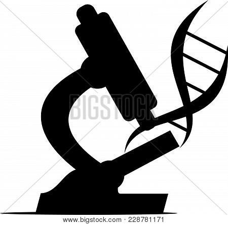 Microscope Flask And Dna Logo Design Template Vector Isolated