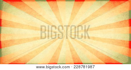 Grunge background with texture of old soiled paper and striped brust pattern. Mock up template for retro and vintage design