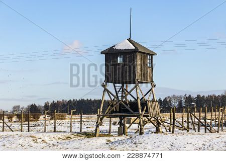 Guard Towers In Majdanek Concentration Camp In Lublin, Poland