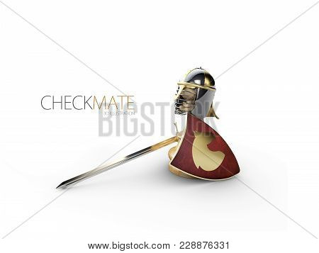 A Chess Pawn In A Knights Armor, 3d Illustration.