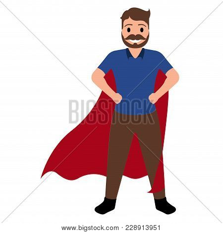 Isolated Superdad Cartoon Character. Vector Illustration Design
