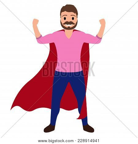 Isolated Superdad Cartoon Character. Vector Illustration Design