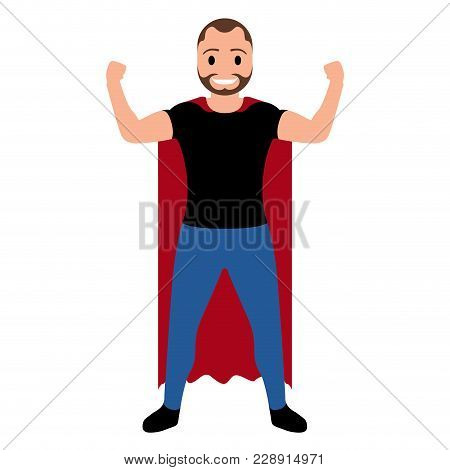 Isolated Superdad Cartoon Character. Vector Illustration Design