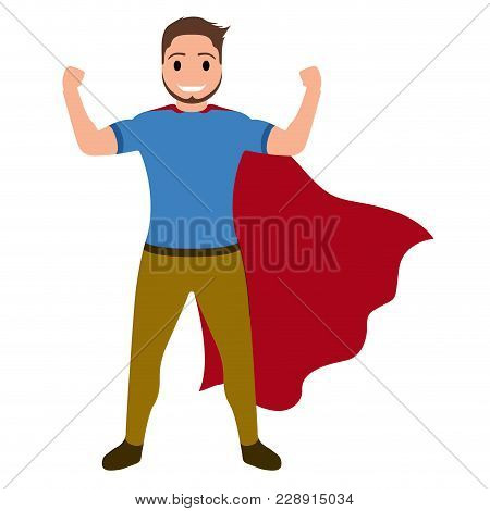 Isolated Superdad Cartoon Character. Vector Illustration Design