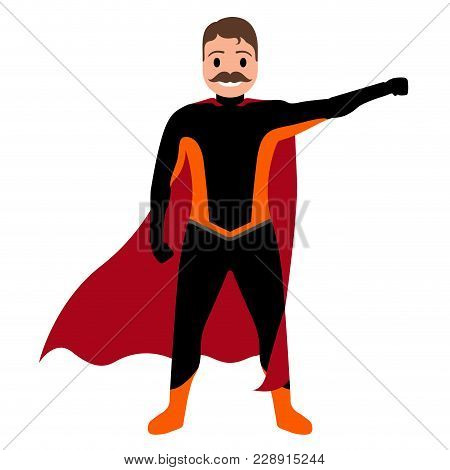Isolated Superdad Cartoon Character. Vector Illustration Design