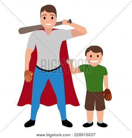 Isolated Superdad Cartoon Character. Vector Illustration Design