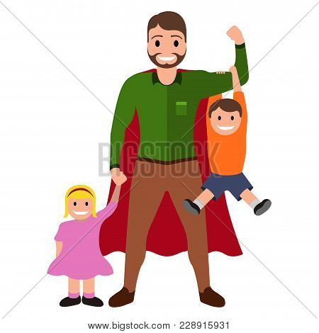 Isolated Superdad Cartoon Character. Vector Illustration Design